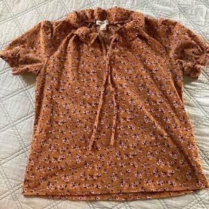 Dark Mustard Floral Top